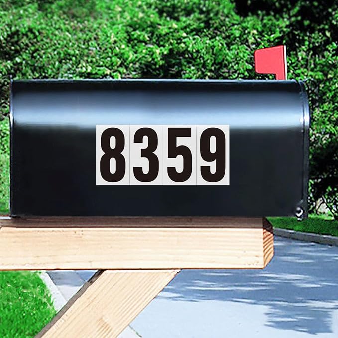 2 inch Self Adhesive Numbers for Mailbox, House Numbers, Reflective Mailbox Number, Trash Cans Number, for Outside, 120 PCS (Black/White)