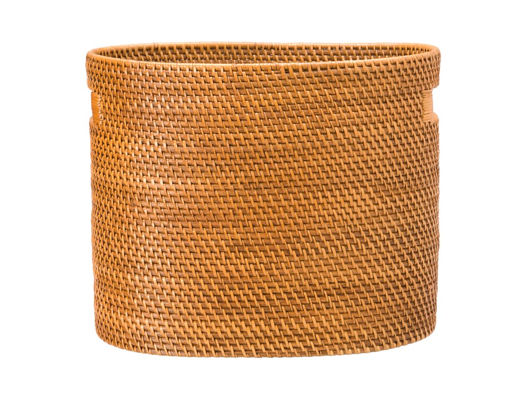KOUBOO Laguna Rattan Magazine Rack – Stylish Woven Basket for Organizer Books, Magazines & Home Storage – Decorative Storage Solution for Living Room, Office, Honey Brown