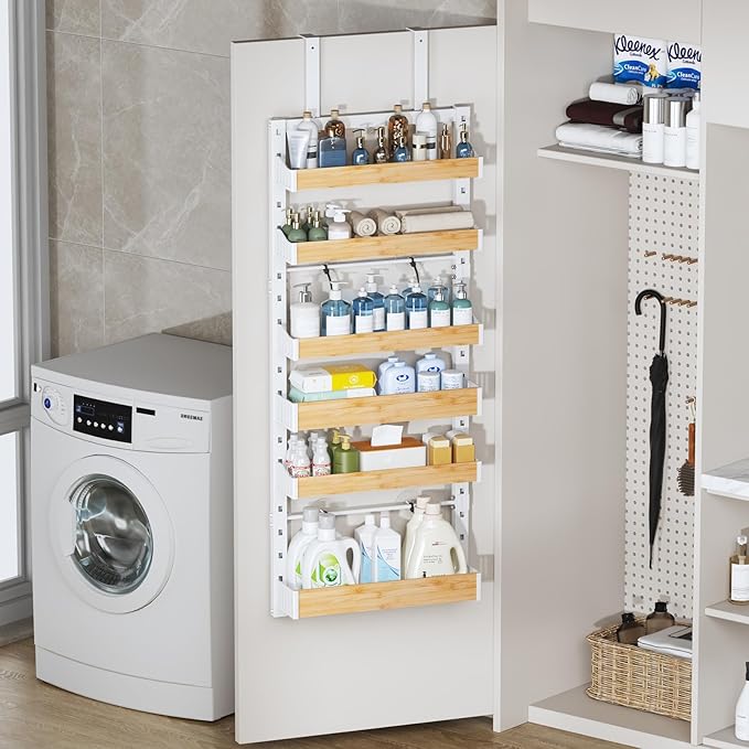 6-Tier Over The Door Pantry Organizer, Heavy-Duty Metal Wall Mount or Hanging