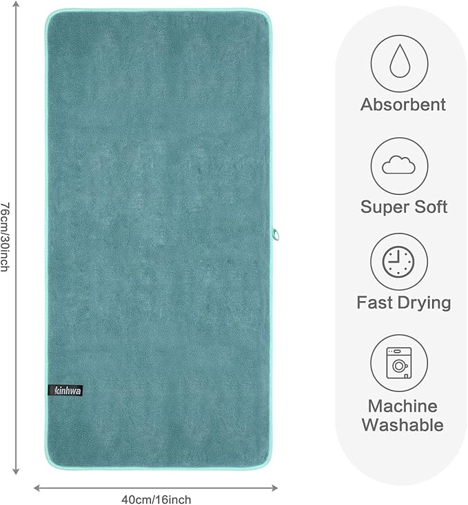 KinHwa Microfiber Hand Towels for Bathroom Soft and Absorbent Face Towels Grey