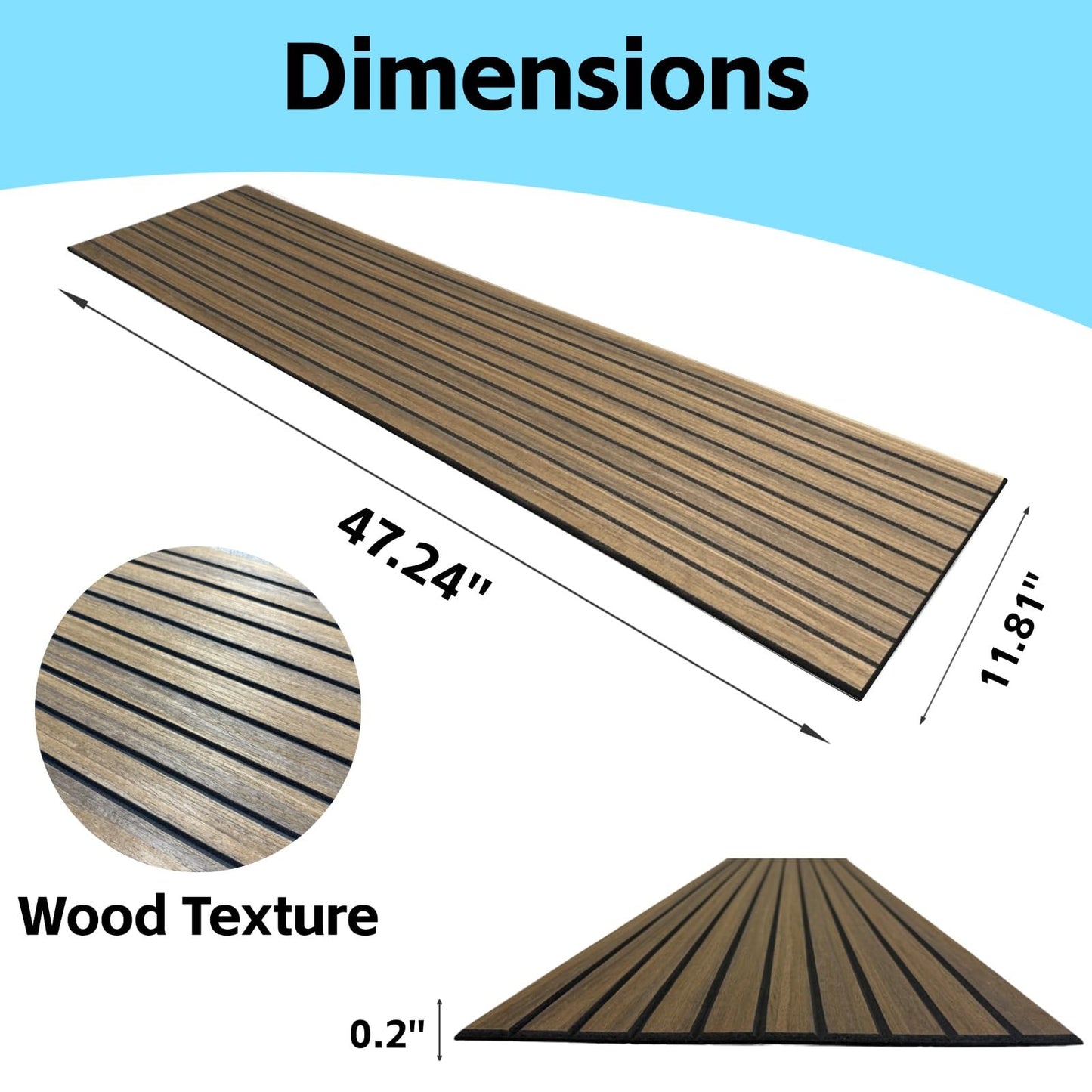 Modern Self-Adhesive Wood Slat Wall Panels, Peel and Stick Wooden Design, Decorative Wall Covering, 8-Pack 47.24x11.81in. Natural Wood Surface(Dark Walnut)