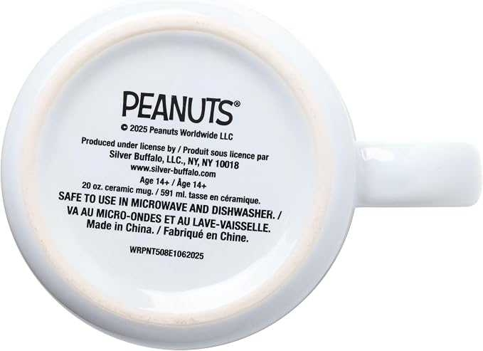 Silver Buffalo Peanuts Halloween Costumes Featuring Charlie Brown, Snoopy, Woodstock, Lucy, and Linus Ceramic Camper Mug, 20 Ounces