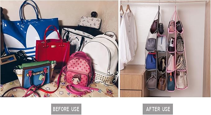 AARAINBOW 2 Packs Hanging Handbag Purse Organizer, Purse Bag Organizer Storage