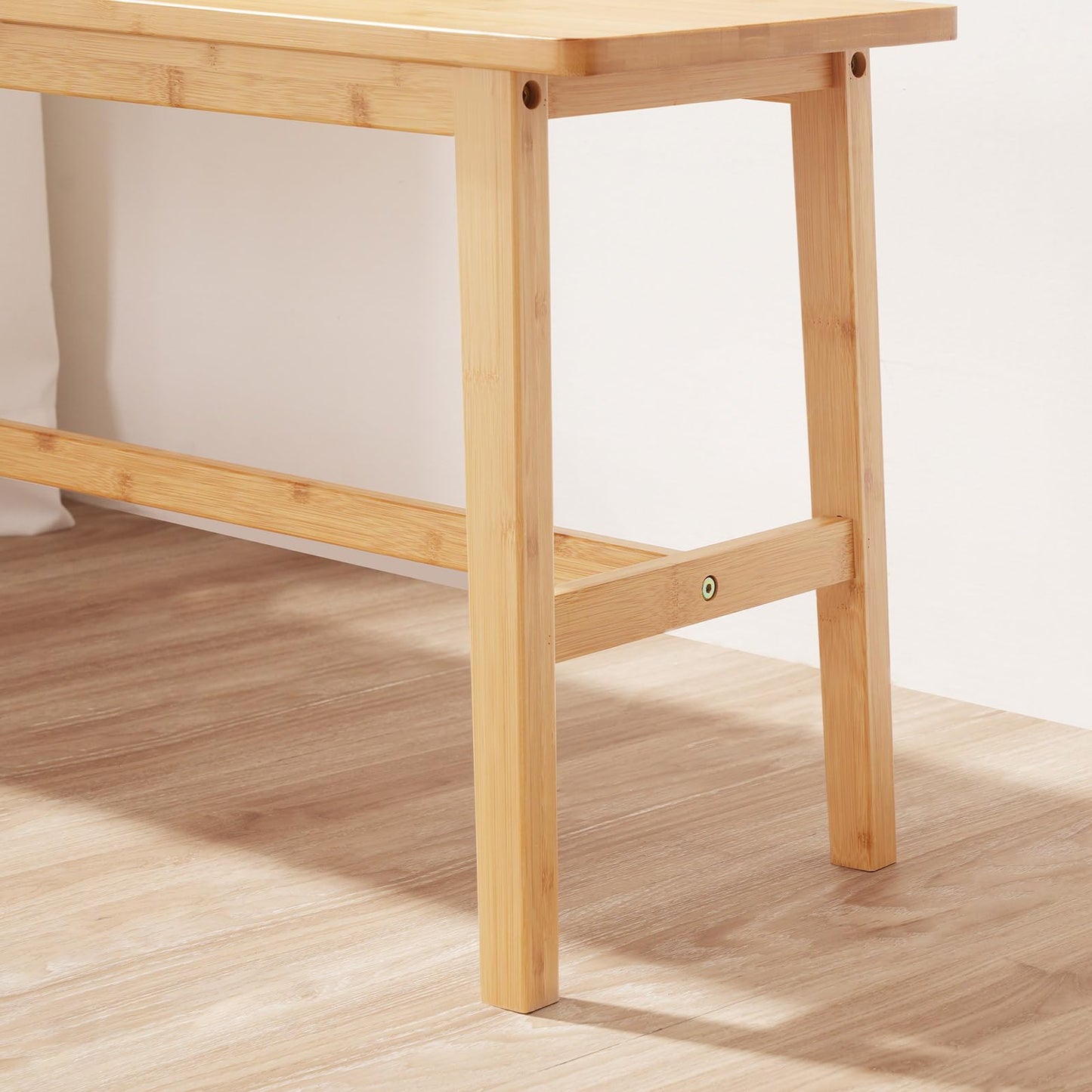 HOOBRO 39.3'' Bamboo Dining Bench, Farmhouse Table Bench, Kitchen & Living Room Furniture, Easy to Assemble, Sturdy and Stable, Natural YL03CD01G2