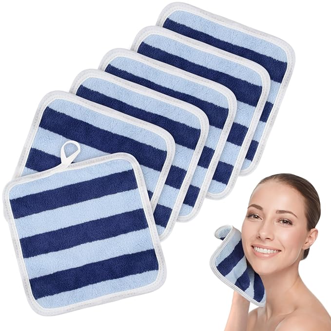 SINLAND Microfiber Facial Cloths Fast Drying Washcloth 8inch x 8inch Absorbent