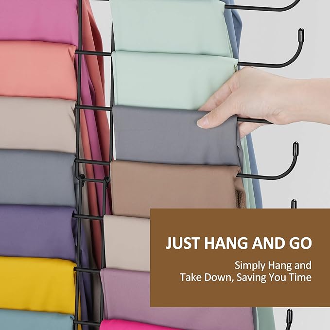ZEDODIER Legging Organizer for Closet, 2 Pack Rotatable Yoga Pants Hanger for