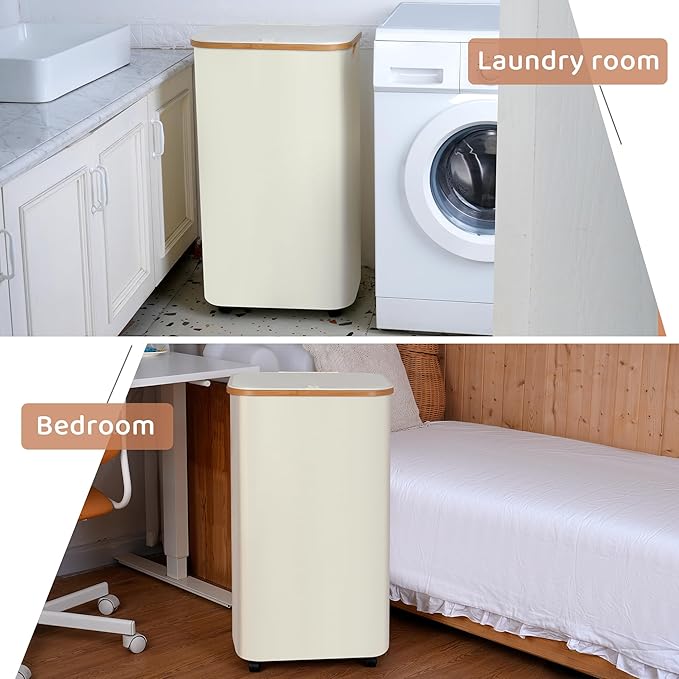 Laundry Basket with Wheels, 110L Clothes Hamper