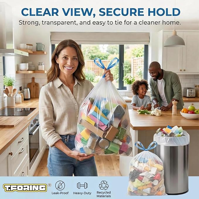 150 Count 8 Gallon Trash Bags Drawstring
