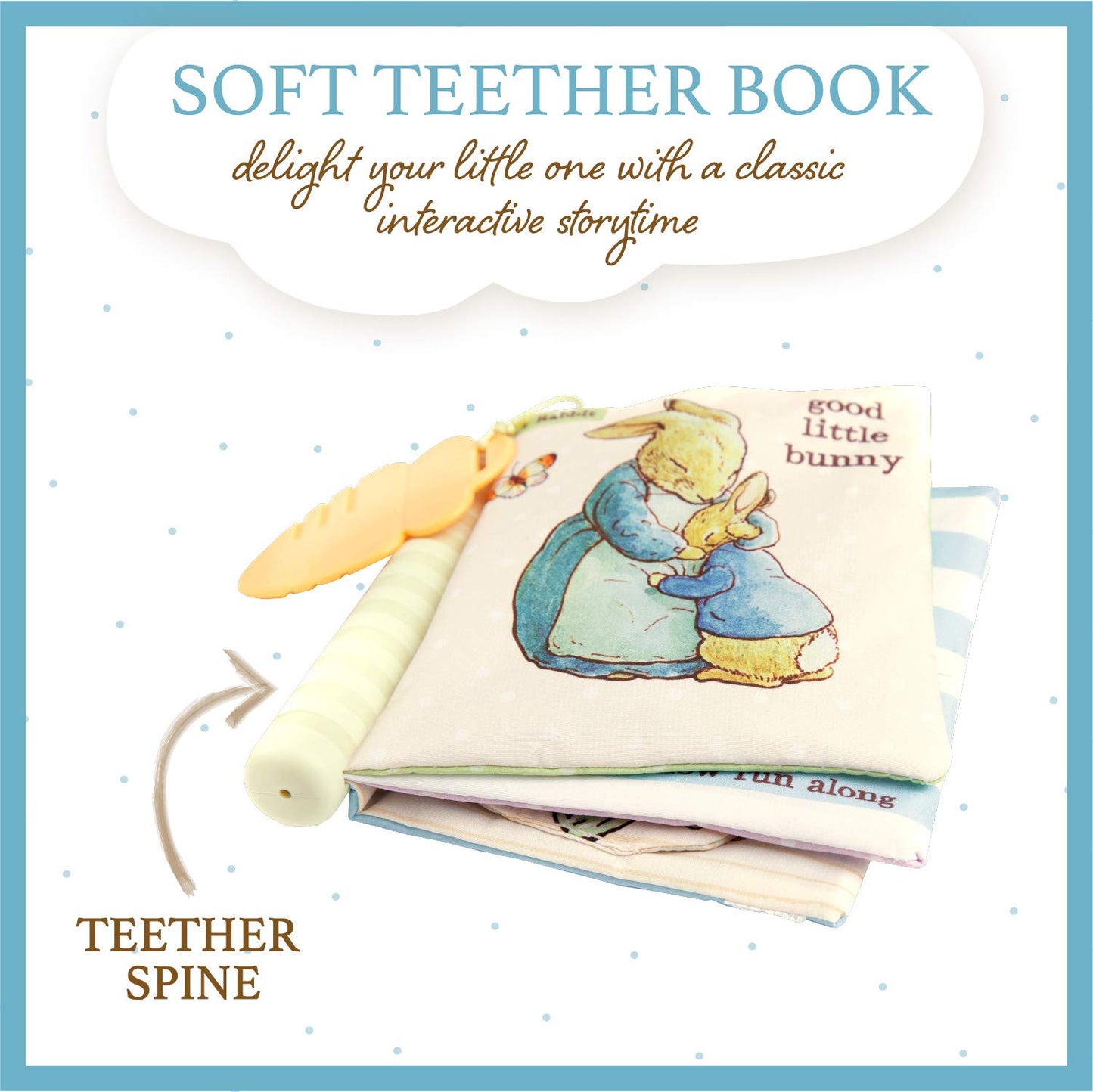 KIDS PREFERRED Beatrix Potter Peter Rabbit Soft Teether Book, 1 Count (Pack of 1), Multicolor