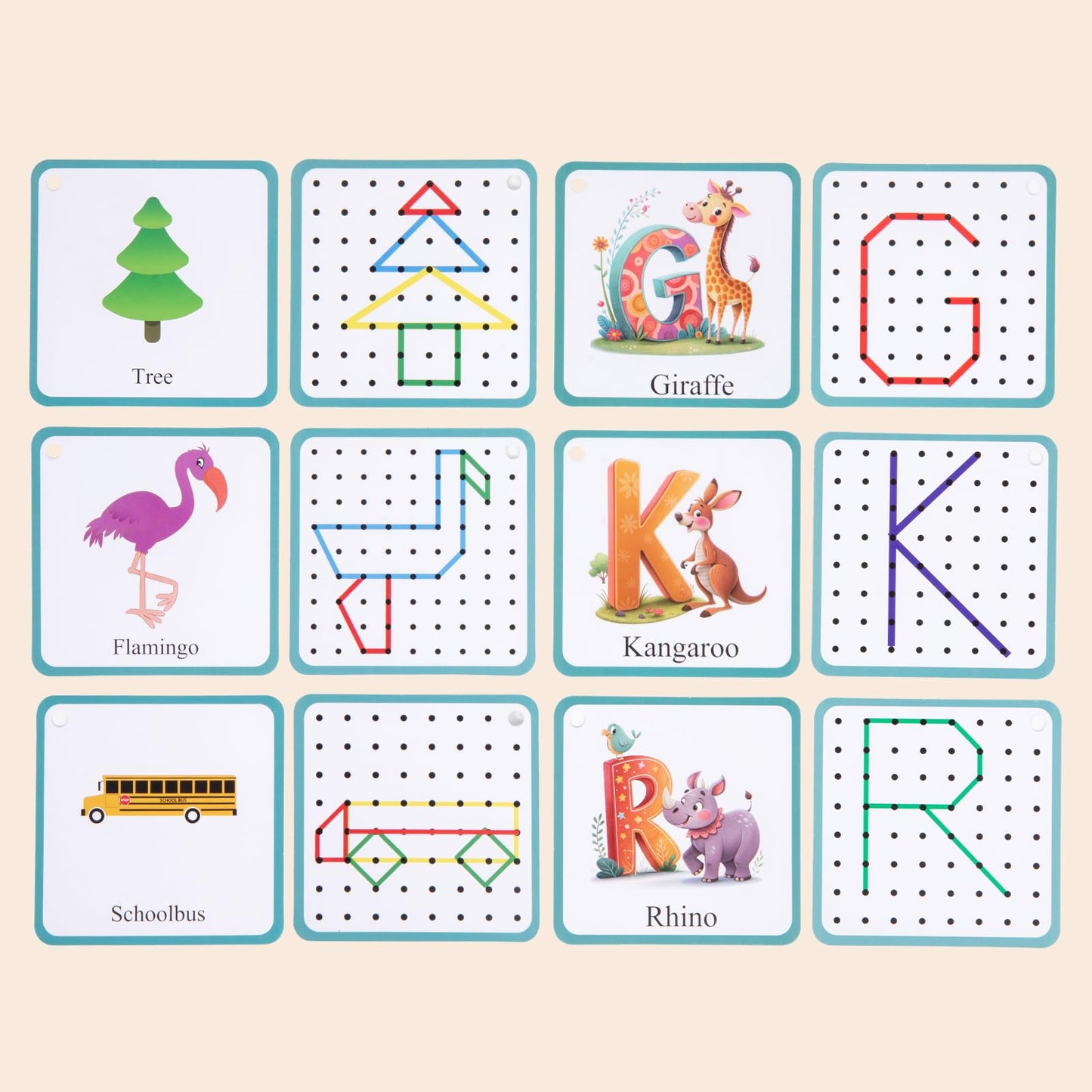 Auvewilo Wooden Geoboard Path Planning Educational Toy for Kids 5+