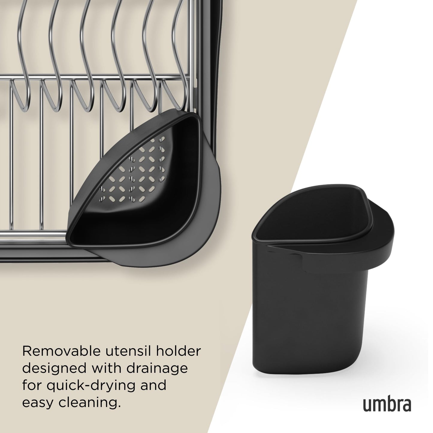 Umbra 1004292-047 Sink Dish Rack, Black Large