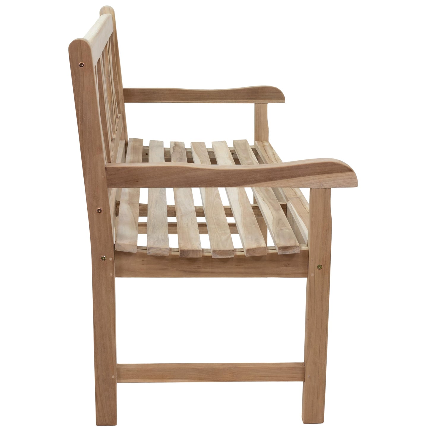 Sunnydaze 2-Person Outdoor Bench for Front Porch or Park - Wooden Teak Patio Garden Bench with Backrest - 675 lb Weight Capacity - Crossback