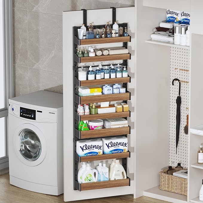 8-Tier Over The Door Pantry Organizer, Heavy-Duty Metal Wall Mount or Hanging