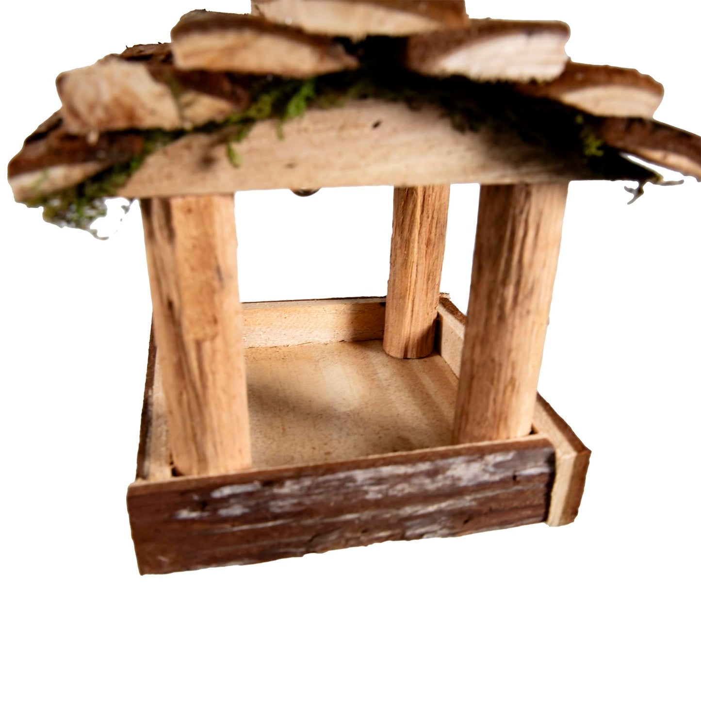YCHTEWY-Handmade Wooden Outdoor Bird Feeder, 7-Inch, Wild Bird, Ranch Patio Yard Tree Hanging