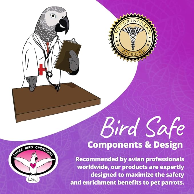 Super Bird Creations SB1241 Stainless Steel Tube Bells - Bird Cage Accessory for Sound Enrichment - Ideal for Parrots, Amazons, Greys, Cockatoos and Macaws (Small) - Made in the USA