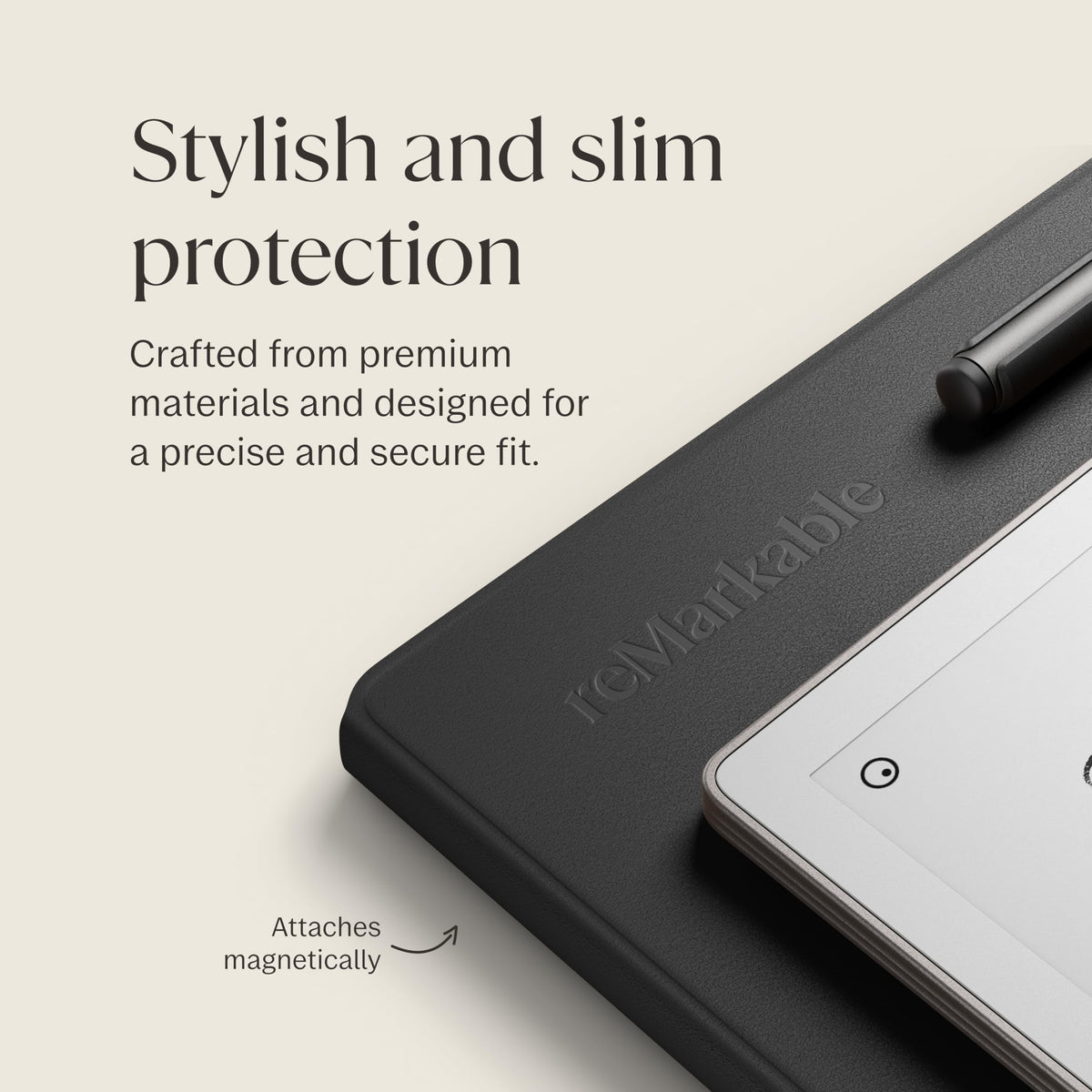 reMarkable Paper Pro Bundle – Premium Leather | Includes 11.8” reMarkable Paper Tablet, Marker Plus Pen with Eraser, and a Book Folio Cover in Black Leather