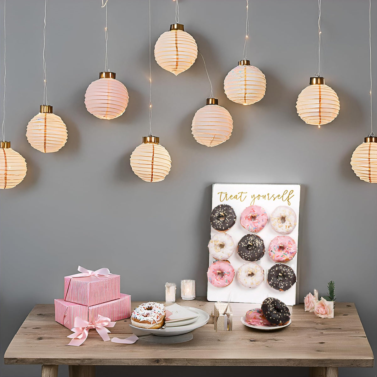 Rmeosye Donut Wall Display Stand, White Donut Holder Board,Fits 9 Donuts