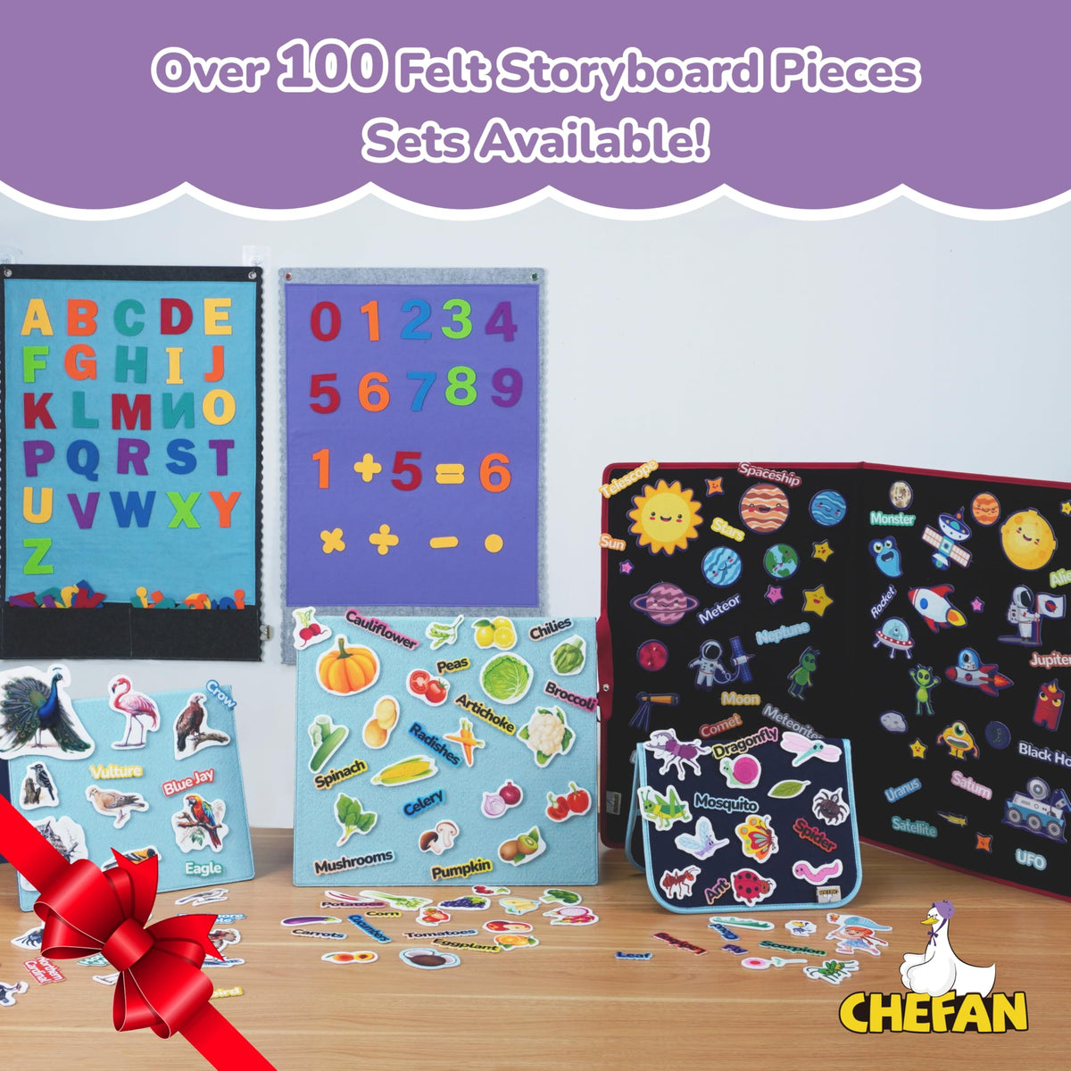 CHEFAN Felt Letters Alphabet for Kids, Precut Story Pieces, 104 ABC Upper & Lowercase Letters for Preschool & Homeschool Learning(2 Sets of Upper&Lowercase Letters)