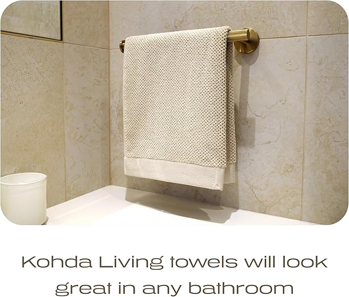 Luxury Silver-Infused Beige Guest Hand Towels 2-Pack Set, 23.6"x17.7"