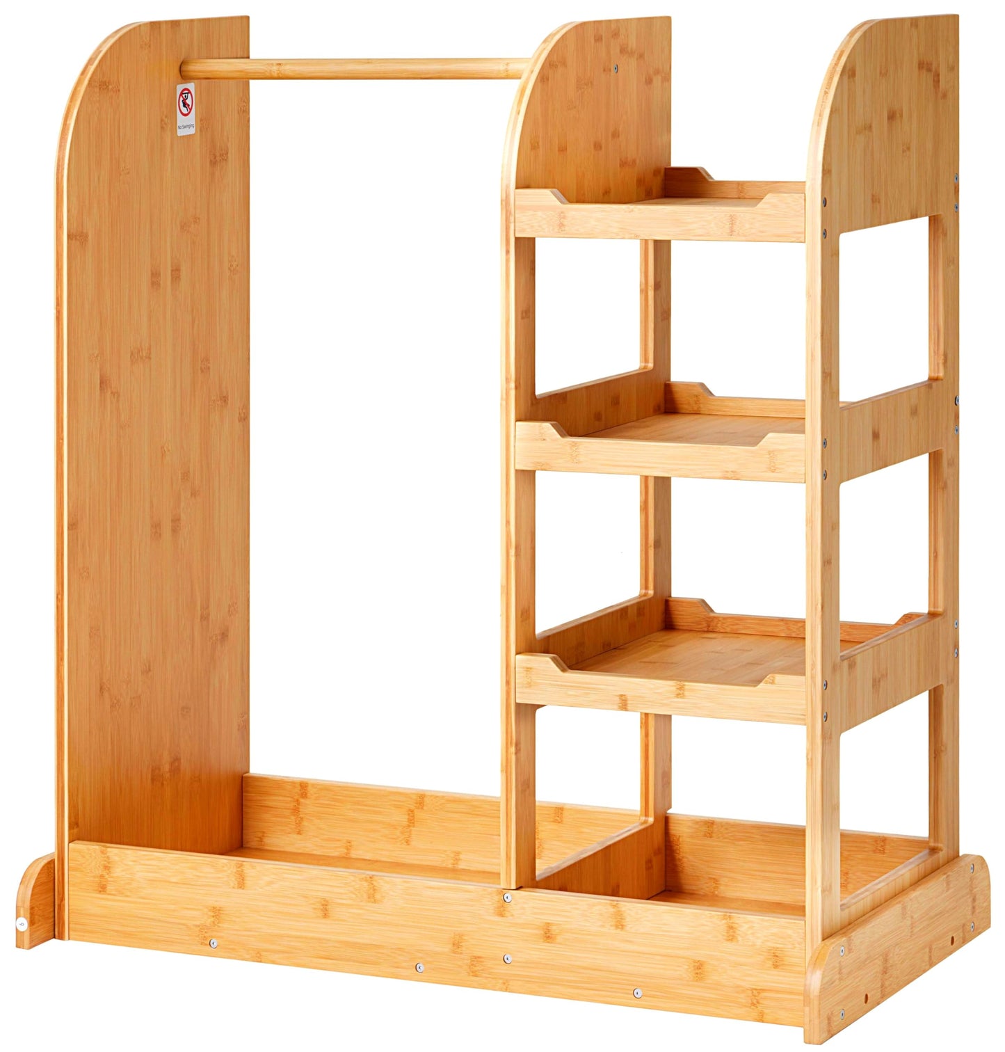 NAVREX Kids Dress Up Storage Wardrobe, Dress-up Center with Mirror, Kids Armoire with Hanging Rack, Solid Wood Costume, Gift for 3-6 Years Old Girls, Pretend Play Toy Organizer, Value Lies in Material