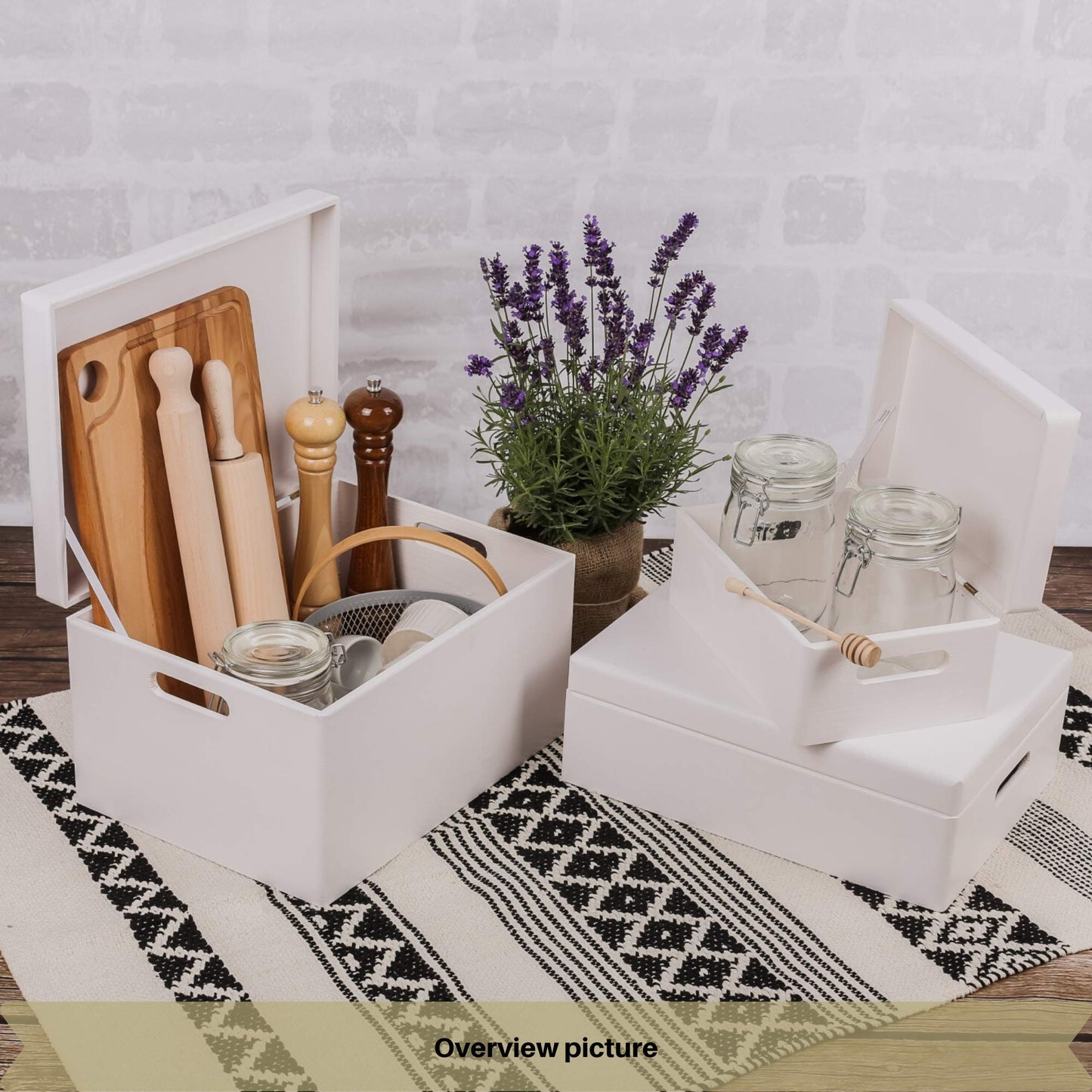 Creative Deco Large White Wooden Box Storage with Hinged Lid | 15.8x11.8x9.44in (+-0.5) | Keepsake Gift Box Storage Document | Wood Chest Trunk PRODUCT NOT INTENDED FOR 15 YEARS OR BELOW