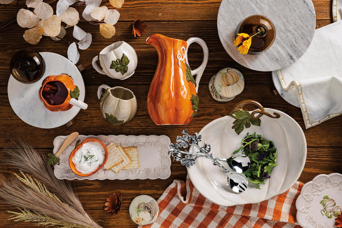 Mud Pie Thanksgiving White Pumpkin Bowl