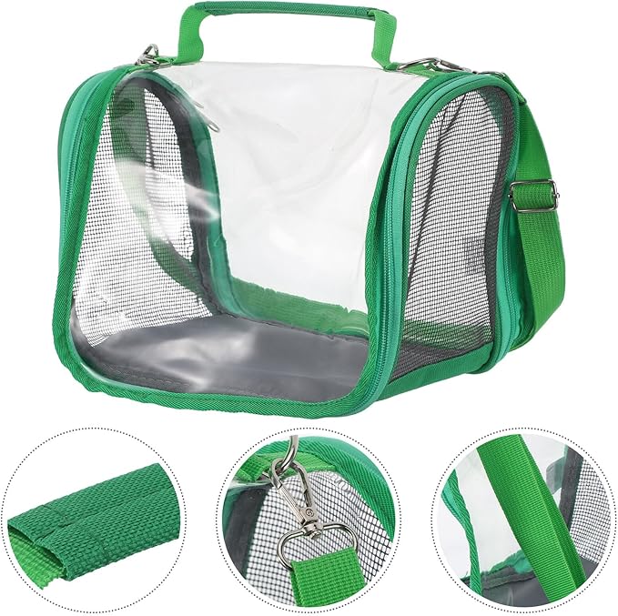 VILLCASE Portable Bird Travel Cage Carrier for Small Birds Budgie Parrot Lightweight Green Compact Outdoor Transport Bag