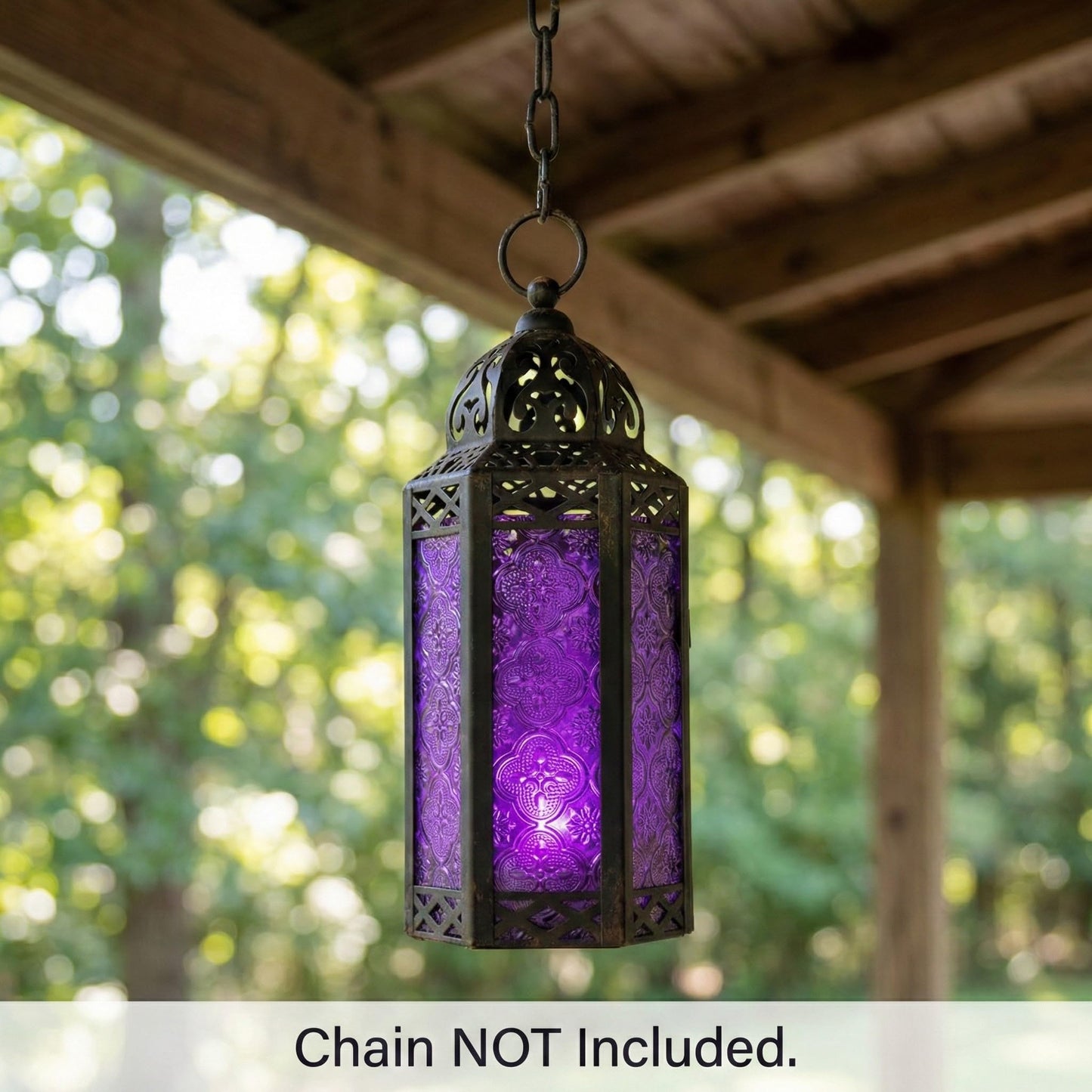 Vela Lanterns Decorative Indoor Moroccan Gothic Candle Holder, Purple, M