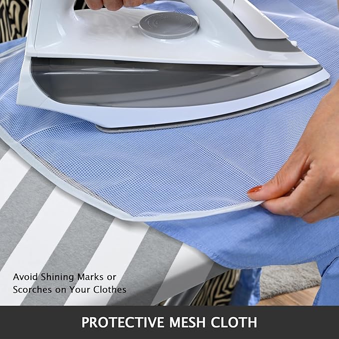 SheeChung 12.5 x 32 Inch Small Ironing Board Cover and Pad, Cotton Cover &