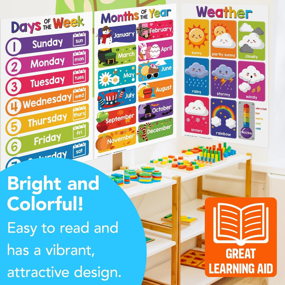 Solar System Science Educational Charts for Preschool to Gradeschool – Colorful Visual / Learning Aid Poster for Classroom or Homeschool | Printed on Glossy Durable Cardstock | 11" x 17" | 5 per Pack