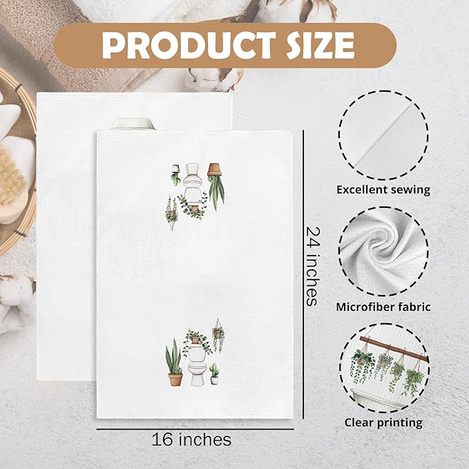 Sage Green Botanical Hand Towels
