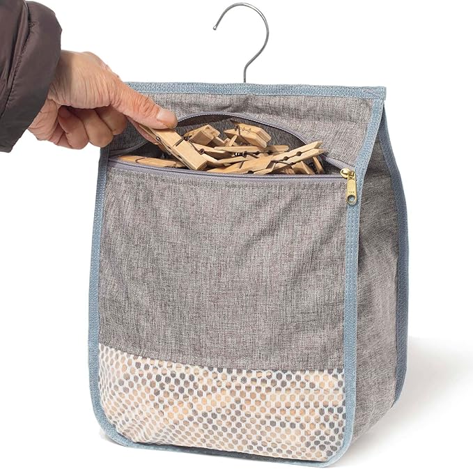 Laundry Clothespin Bag for Clothesline Outdoor, Clothes pin Bag