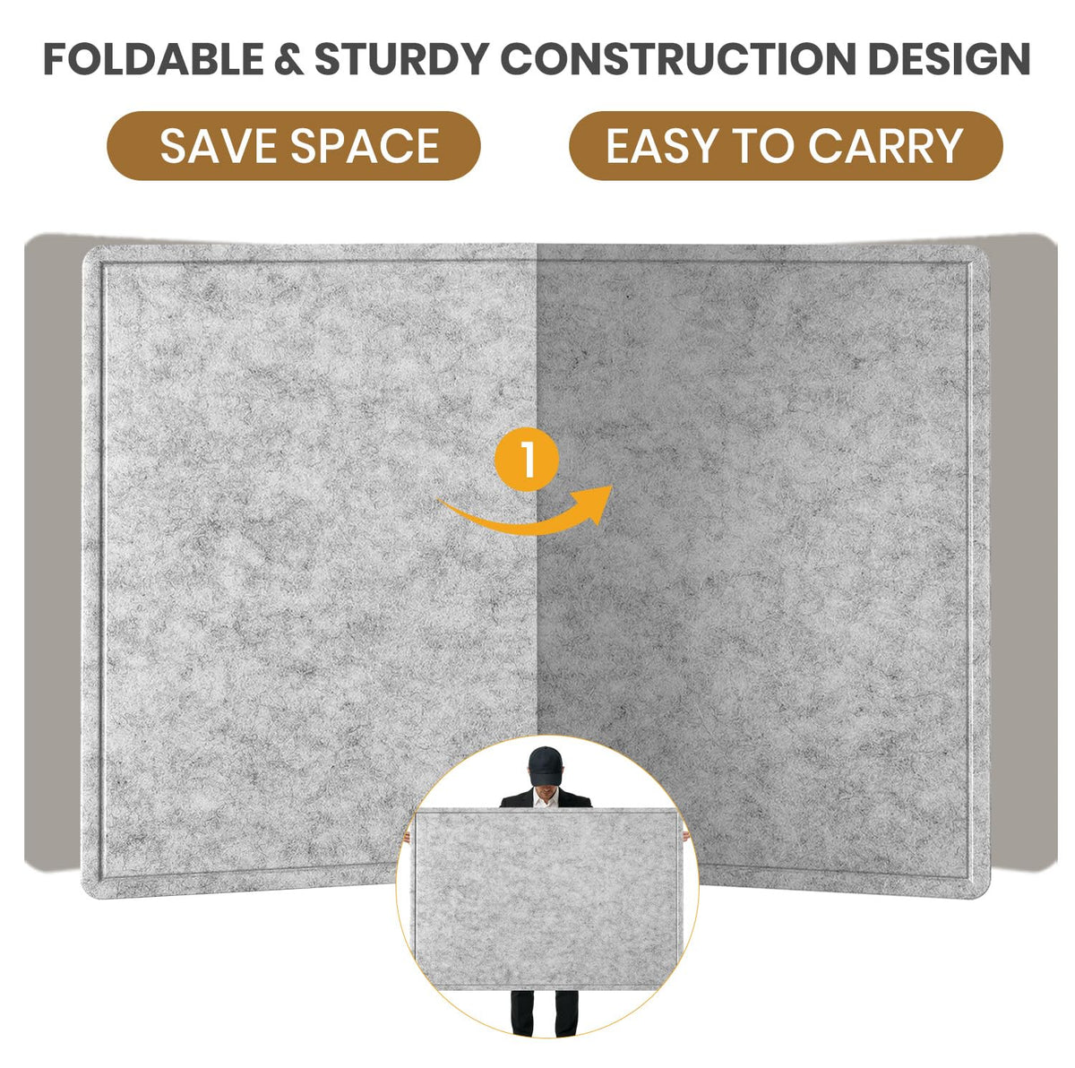 Large Bulletin Board - 60 X 36 inches Decorative Felt Pin Board - 5' x 3' Cork Board Alternative for Wall - Foldable Photo Board Self-Adhesive Vision Board Prayer Board with 30 Pushpins - Silver Gray