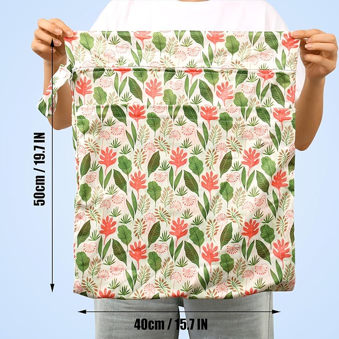 2pcs Travel Waterproof Laundry Bag, Cloth Diaper Wet Dry Bags