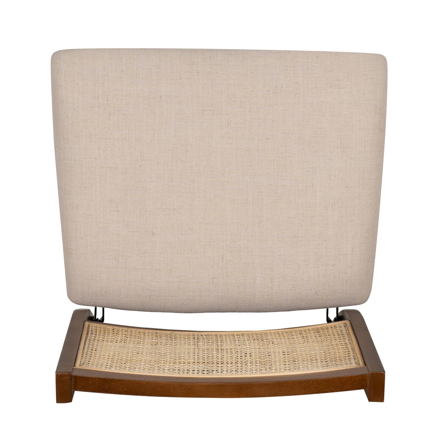 Powell Kasi Brown and Natural Rattan Cane Fully Assembled Foldable Wooden Dining Side Chair