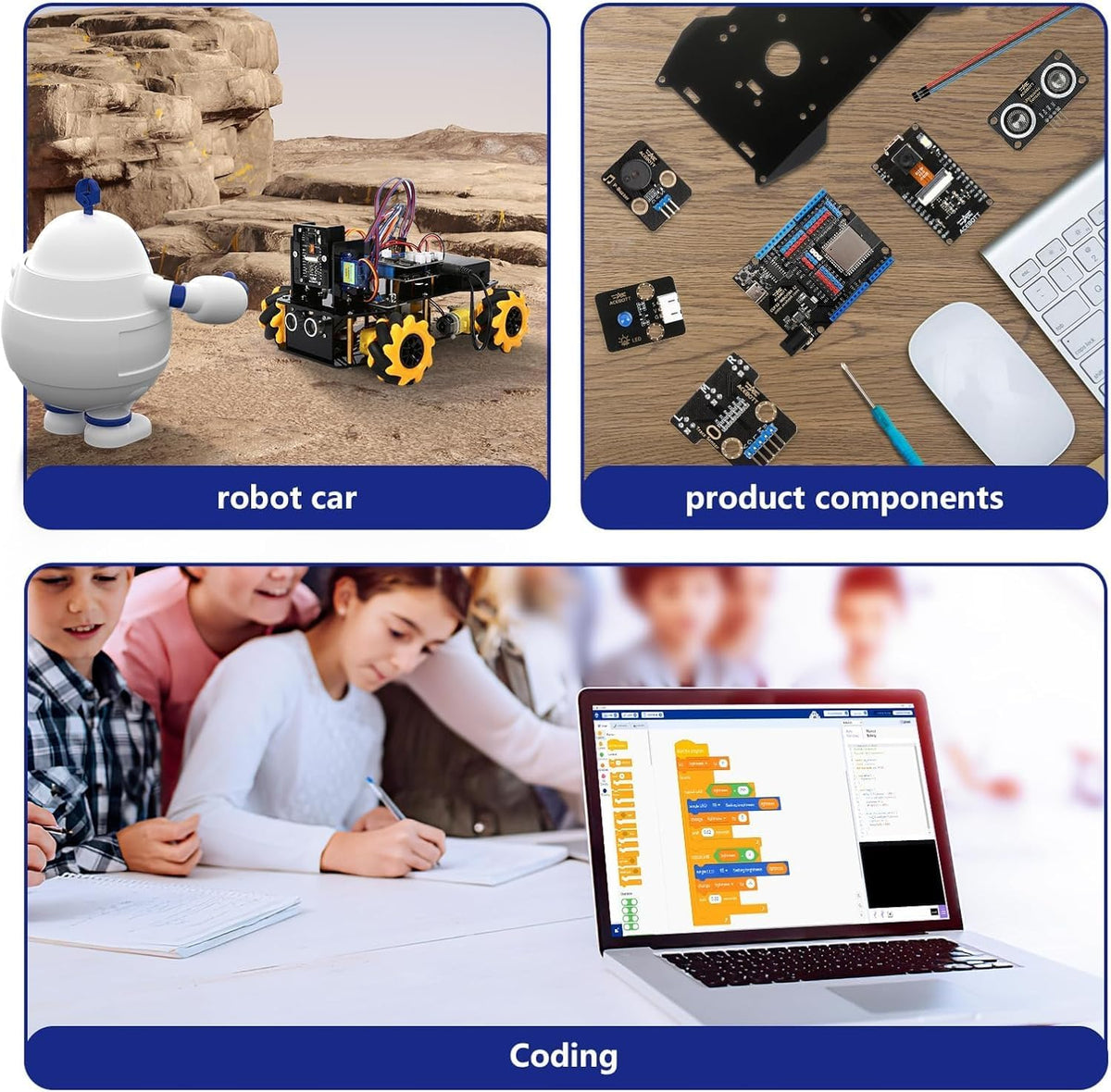 Robot Kit with 3MP Camera, Robotics Kit for Kids Ages 8–12 12-16 Compatible with Arduino & Scratch, App & Remote Control, STEM Toys Coding Robot Kit, Gift for Kids, Teens and Adults