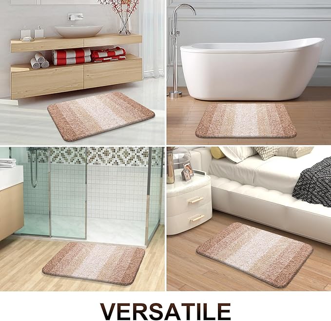 OLANLY Large Bathroom Rugs Mat 44x32, Extra Soft Absorbent Microfiber Bath Rugs, Rubber Backing, Quick Dry, Machine Washable Bath Mats for Bathroom Floor, Tub and Shower, Home Decor Accessories, Beige