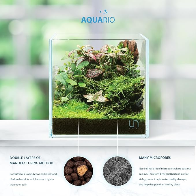 AQUARIO Neo Soil - Shrimp Substrate with Humic Acid, Microelements for Freshwater Planted Tanks, Volcanic Ash Shrimp Substrate, Slighty Acidic, PH Buffering Aquasoil for Planted Aquariums - SHRIMP, 3L