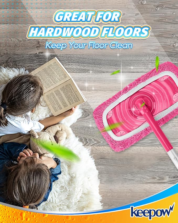 KEEPOW 6 Pack Reusable Mop Pads Compatible