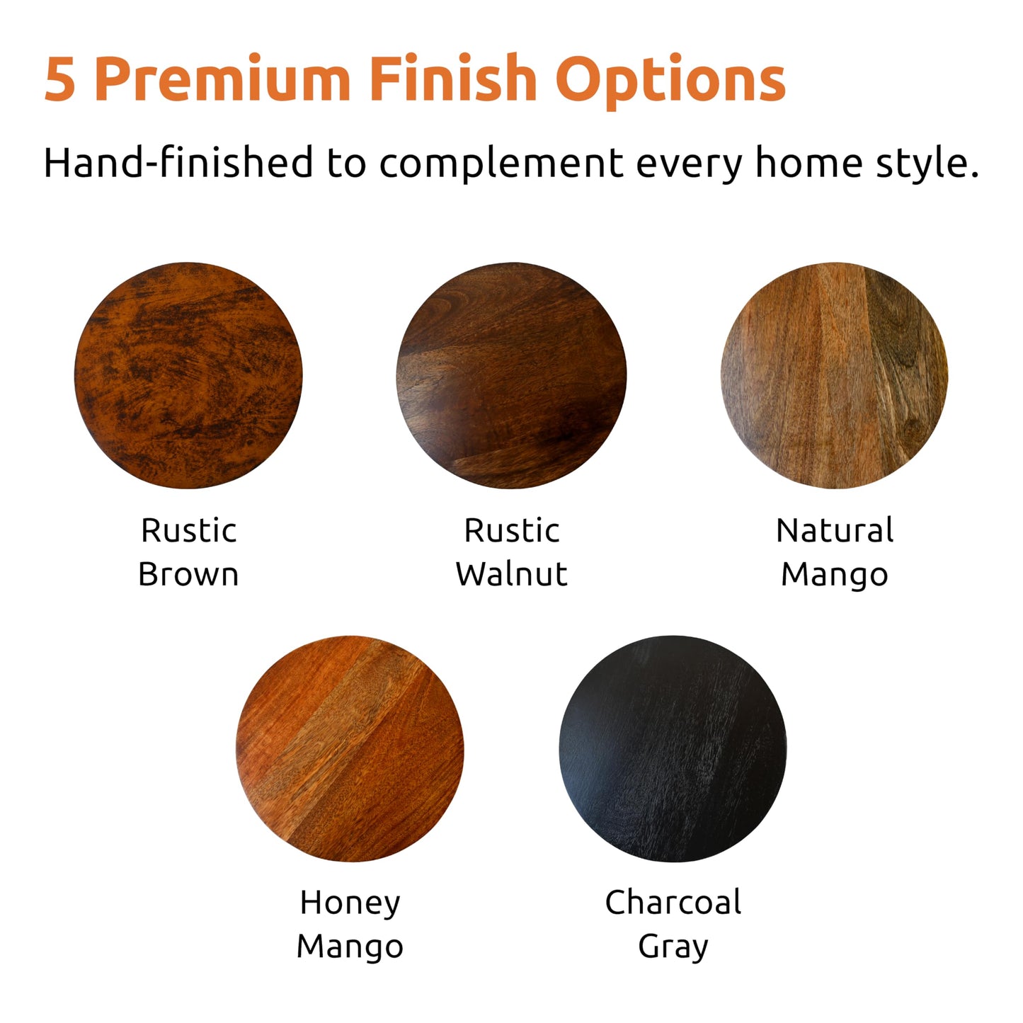 Round Side Table, Small Drink Table for Small Spaces, Modern Accent Nightstand with Solid Wood Leg for Living Room, Bedroom, Corners, and Office- Honey Mango