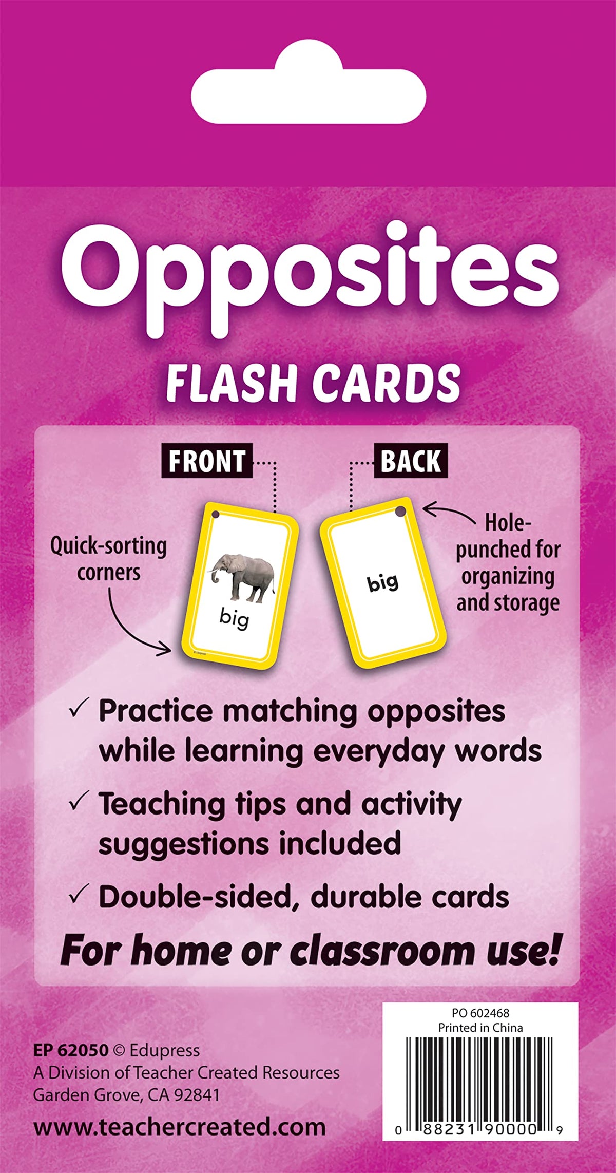 Teacher Created Resources Opposites Flash Cards