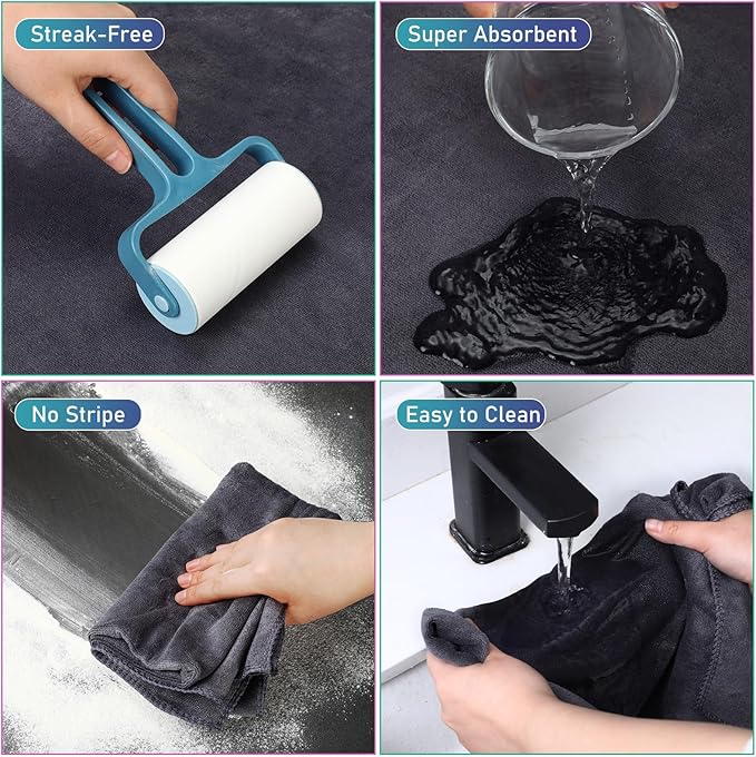 Newwiee 6 Pcs Extra Large Microfiber Cleaning Cloth 30" x 20" Washable Reusable