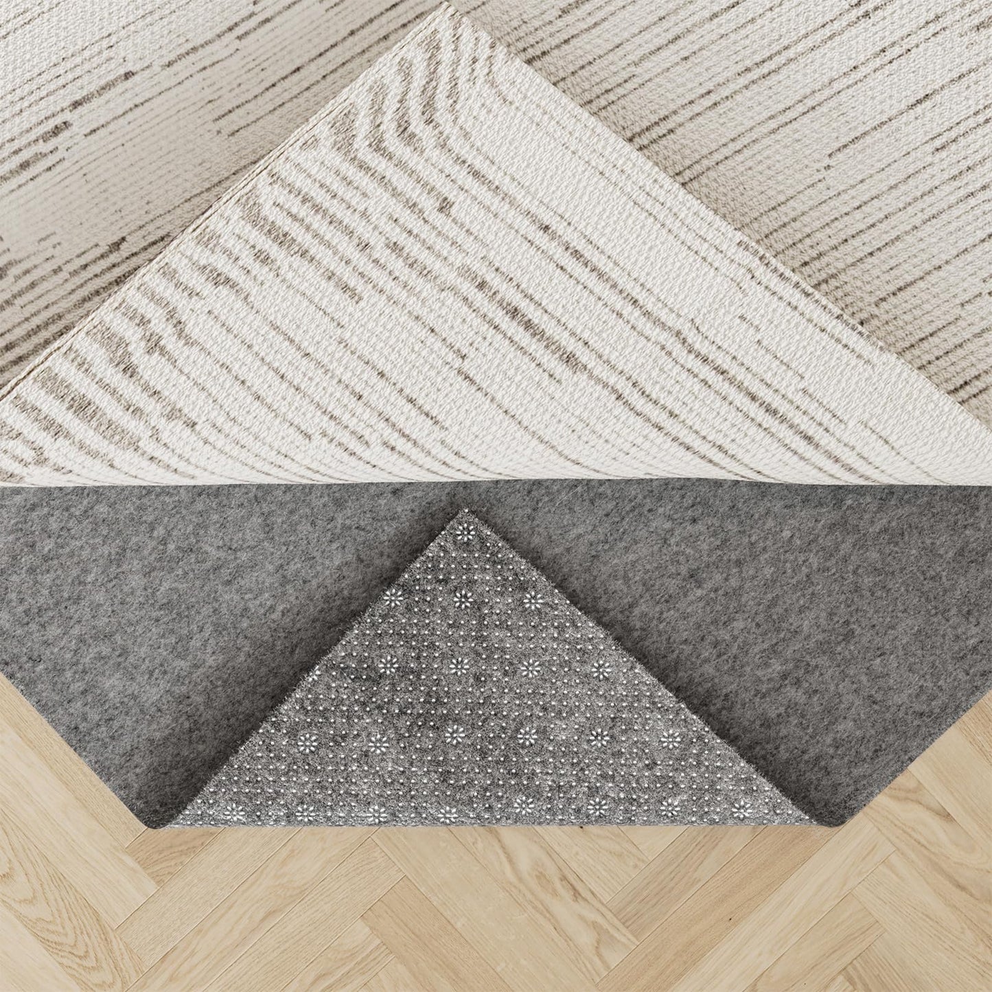 COMFYPAD Felt Rug Pad with Gripper Dots, 2x3 Ft Non-Slip Rug Underpad with PVC Backing, 1/6" Thick Cushioned Carpet Pad Gripper for Hardwood Floors, Vinyl & Tile, Under Rug Padding Floor Protection