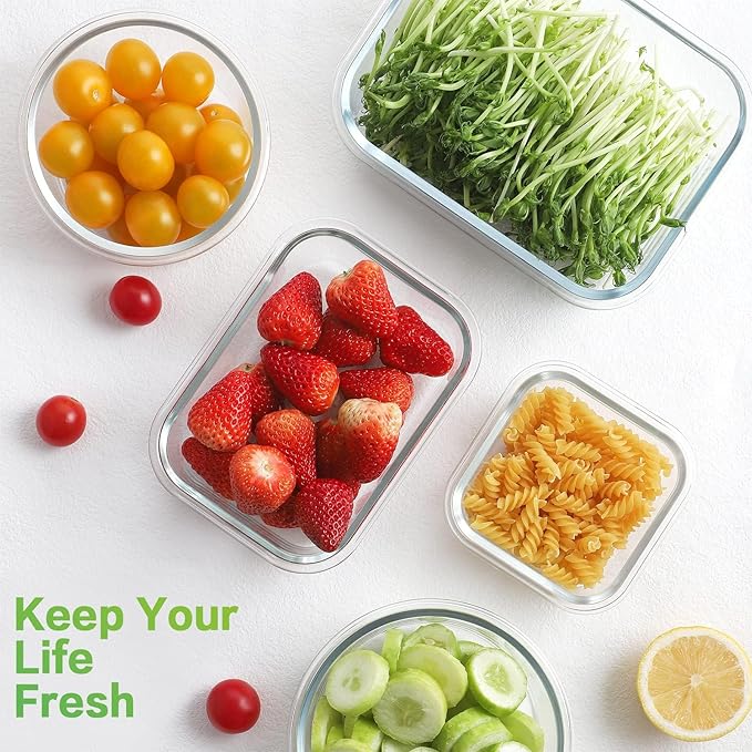 HOMBERKING [18 Piece Glass Food Storage Containers