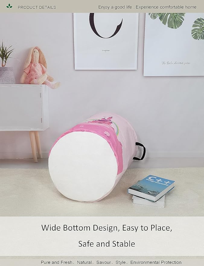 Laundry Hamper, Round Waterproof Storage Basket