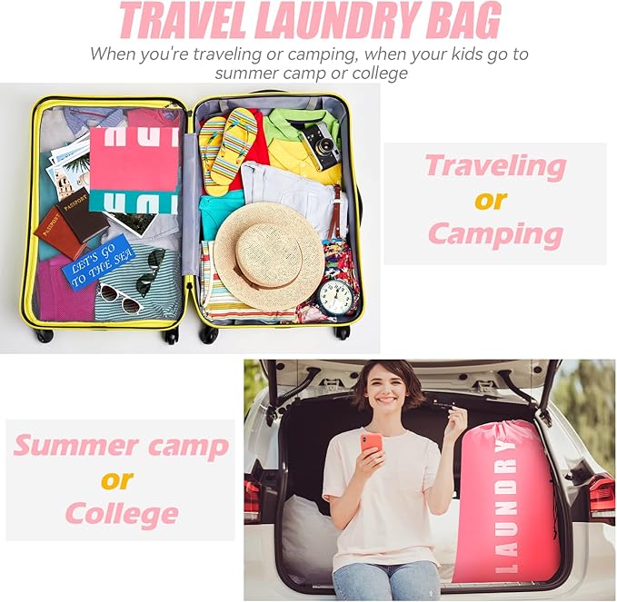 Laundry Bag, 2 Pack Travel Laundry Bags