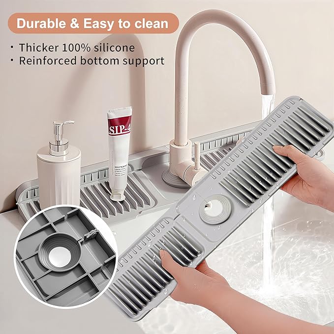 23.6 inch Silicone Faucet Mat for Kitchen Sink