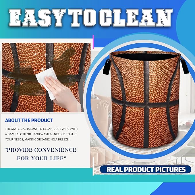 Basketball Laundry Basket Ball Texture Oxford Cloth Laundry Hamper
