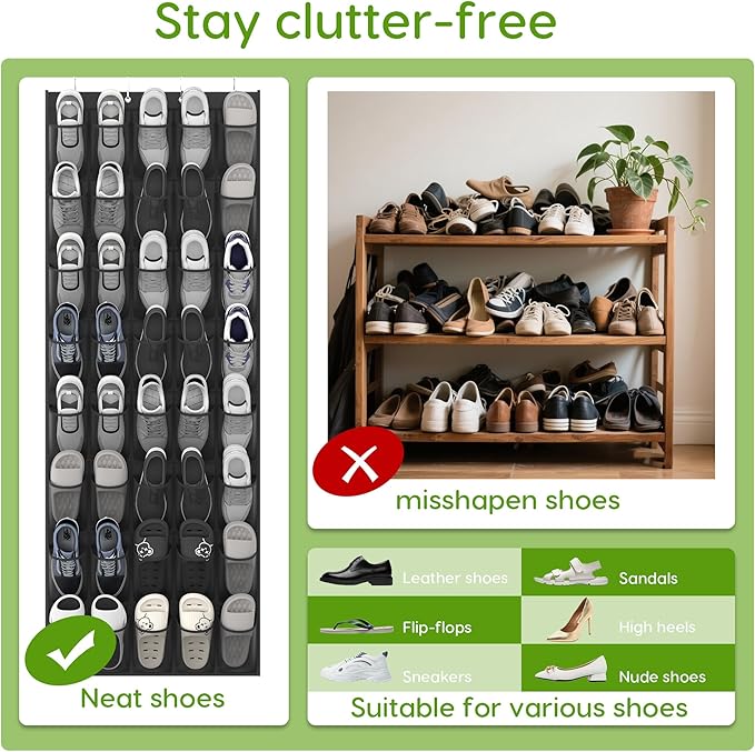 Unjumbly Over the Door Shoe Organizer