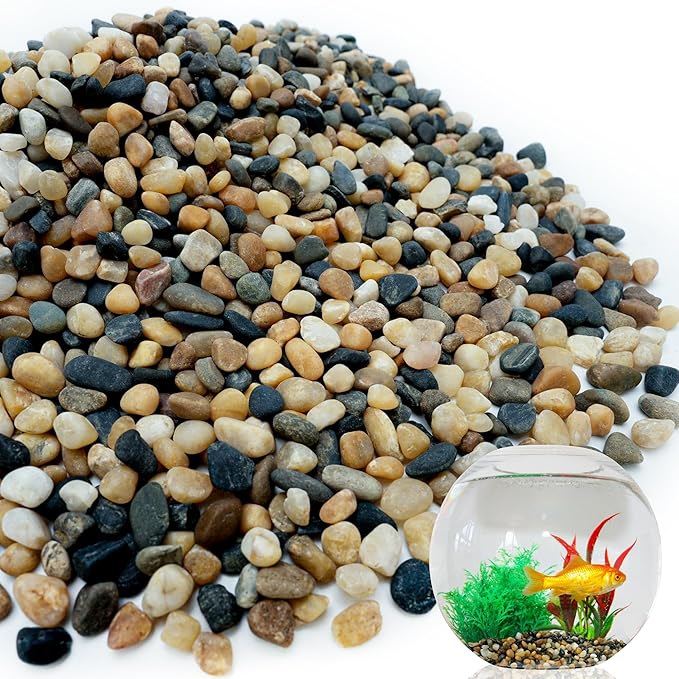 NUPICK 12 lb Aquarium Gravel, 1/4" Ph-Natural Pea Gravel for Fish Tank,Small River Rocks for Plants, Decorative Aquarium Pebbles for Vase Fillers, Landscaping, Succulent, Cactus, Terrarium, Bird Bath